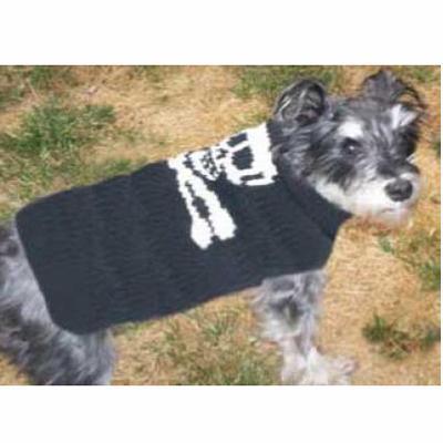 Handmade Dog Sweater Wool Skull & Crossbones Small Click for larger image