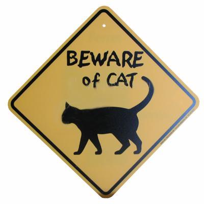 Sign Beware of Cat Yellow Diamond 10.5 x 10.5 inch Plastic Sign Beware of Cat Yellow Diamond 10.5 x 10.5 inch Plastic