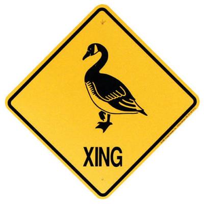 Plastic Yellow Sign Goose Crossing (XING) Plastic Yellow Sign Goose Crossing (XING)