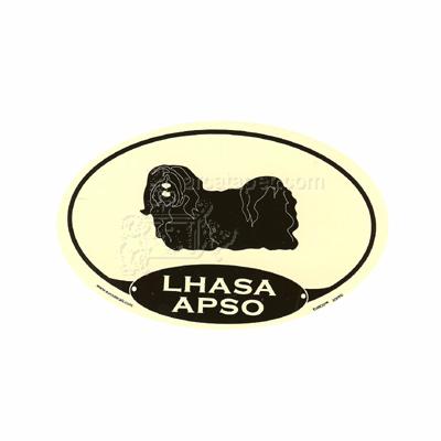Euro Style Oval Dog Decal Lhasa Apso