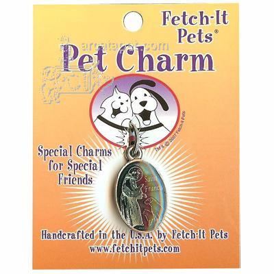 Blue St. Francis Pet Tag Collar Charm Blue St. Francis Pet Tag Collar Charm