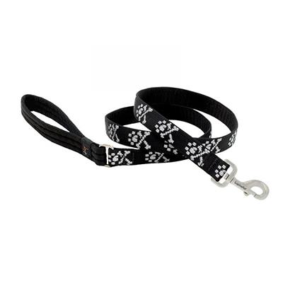 Lupine Nylon Dog Leash Bling Bones 6-foot x 1-inch Click for larger image