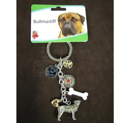 Key Chain Bull Mastiff with 5 Charms Key Chain Bull Mastiff with 5 Charms