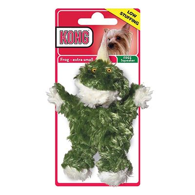 KONG Low Stuffing Frog Extra Small Dog Toy Click for larger image
