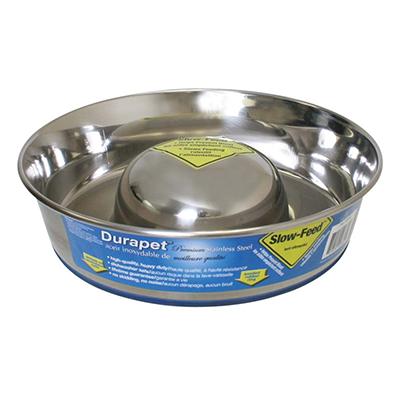 Stainless Slow Feed Dog Bowl Med Stainless Slow Feed Dog Bowl Med