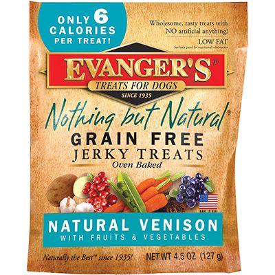 Evangers Nothing But Natural Venison Jerky 4.5 oz Dog Treat Evangers Nothing But Natural Venison Jerky 4.5 oz Dog Treat