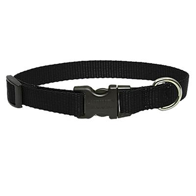 Lupine Nylon Dog Collar Adjustable Black 9-14 inch Click for larger image Lupine Nylon Dog Collar Adjustable Black 9-14 inch Click for larger image
