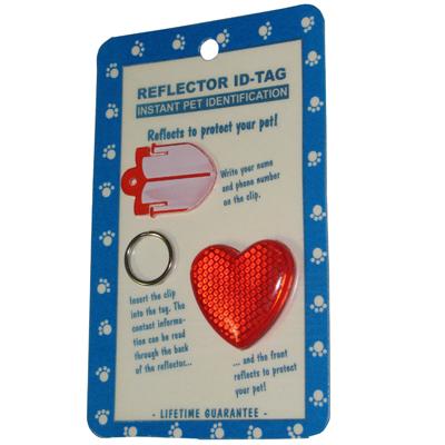 Reflex Large Heart Reflecting Dog Tag Red Reflex Large Heart Reflecting Dog Tag Red