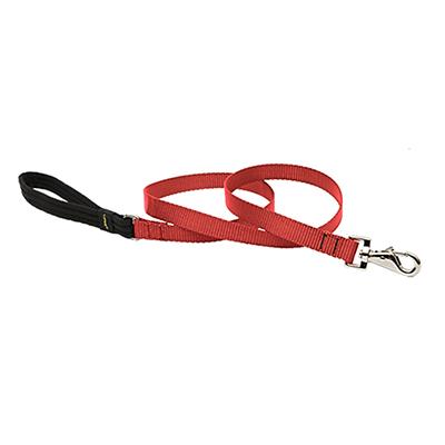 Lupine Nylon Dog Leash 4-foot x 3/4-inch Red Click for larger image