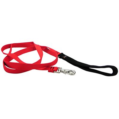 Lupine Nylon Dog Leash 6-foot x 3/4-inch Red Click for larger image