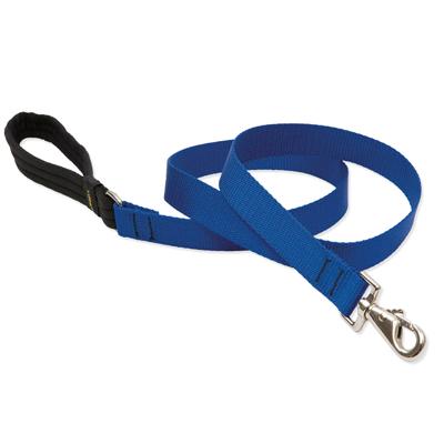 Lupine Nylon Dog Leash 4-foot x 1-inch Blue Click for larger image