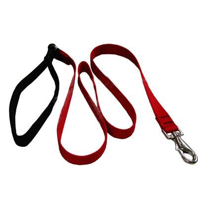 Lupine Nylon Dog Leash 4-foot x 1-inch Red Click for larger image