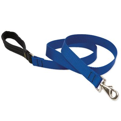 Lupine Nylon Dog Leash 6-foot x 1-inch Blue Click for larger image