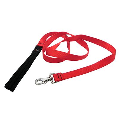 Lupine Nylon Dog Leash 6-foot x 1-inch Red Click for larger image
