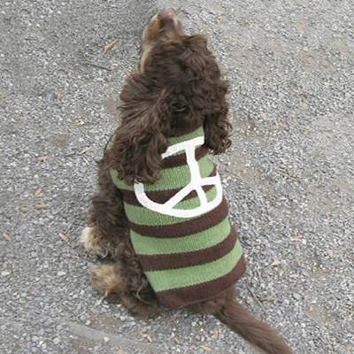 Handmade Dog Sweater Wool Peace Sign XXSmall Handmade Dog Sweater Wool Peace Sign XXSmall