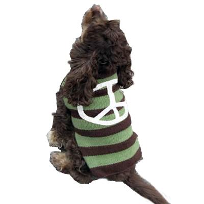 Handmade Dog Sweater Wool Peace Sign XXLarge Handmade Dog Sweater Wool Peace Sign XXLarge