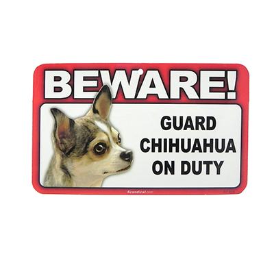 Sign Guard Chihuahua Multi On Duty 8 x 4.75 inch Laminated Sign Guard Chihuahua Multi On Duty 8 x 4.75 inch Laminated