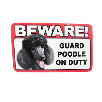 Sign Guard Poodle Black On Duty 8 x 4.75 inch Laminated Sign Guard Poodle Black On Duty 8 x 4.75 inch Laminated