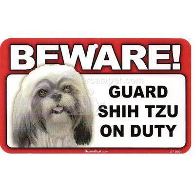Sign Guard Shih Tzu On Duty 8 x 4.75 inch Laminated Sign Guard Shih Tzu On Duty 8 x 4.75 inch Laminated