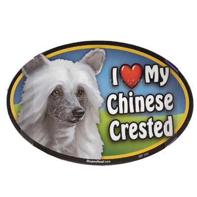Dog Breed Image Magnet Oval Chinese Crested Dog Breed Image Magnet Oval Chinese Crested