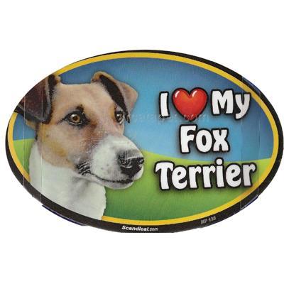 Dog Breed Image Magnet Oval Fox Terrier
