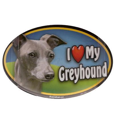 Dog Breed Image Magnet Oval Greyhound Click for larger image