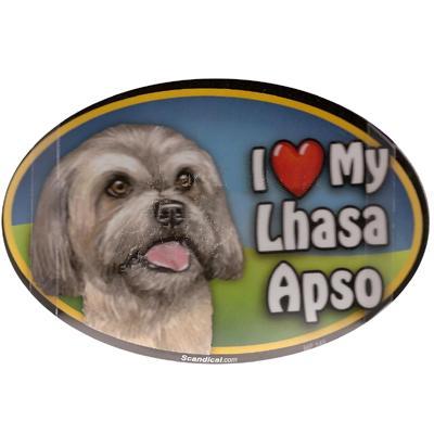 Dog Breed Image Magnet Oval Lhasa Apso Click for larger image