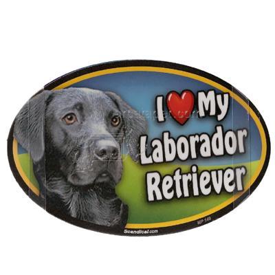 Dog Breed Image Magnet Oval Laborador Black Dog Breed Image Magnet Oval Laborador Black