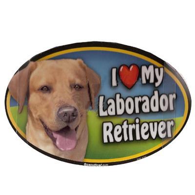 Dog Breed Image Magnet Oval Laborador Yellow Click for larger image