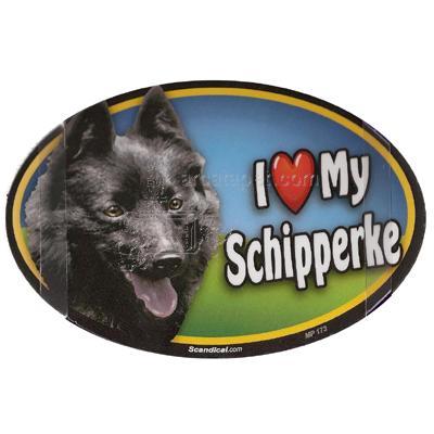 Dog Breed Image Magnet Oval Schipperke Dog Breed Image Magnet Oval Schipperke