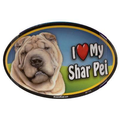 Dog Breed Image Magnet Oval Shar Pei Click for larger image