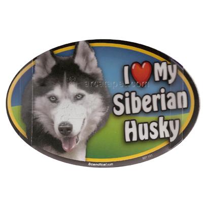 Dog Breed Image Magnet Oval Siberian Husky Dog Breed Image Magnet Oval Siberian Husky