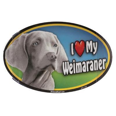Dog Breed Image Magnet Oval Weimaraner Click for larger image