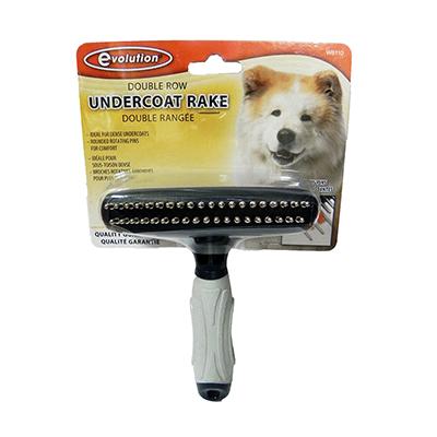 Evolution Double Row Rotating Pin Pet Grooming Rake Evolution Double Row Rotating Pin Pet Grooming Rake
