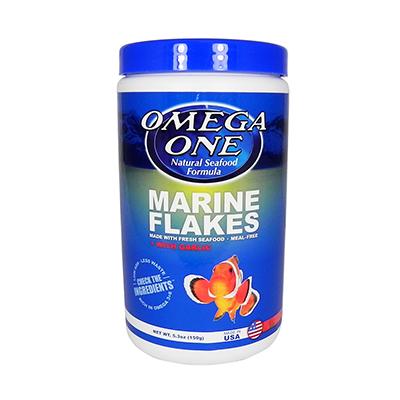 Omega One Garlic Marine Flakes Fish Food 5.3 ounce Click for larger image