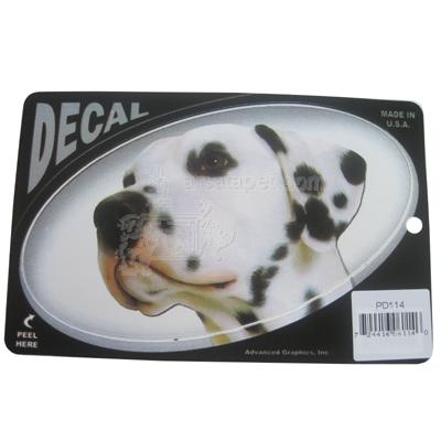 Oval Vinyl Dog Decal Dalmatian Picture