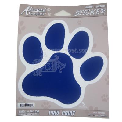 5-1/4-inch Decal Blue Dog Paw Print