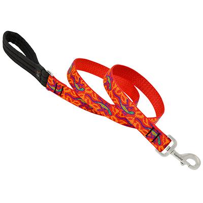 Lupine Nylon Dog Leash 4-foot x 1-inch Go Go Gecko Click for larger image