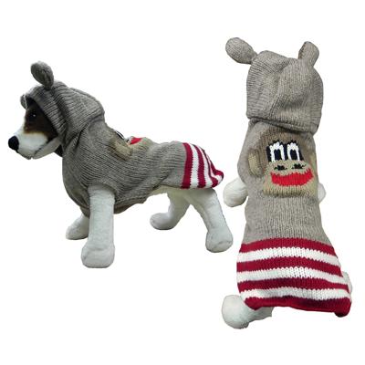 Handmade Dog Sweater Wool w/Hood Monkey XLarge Click for larger image