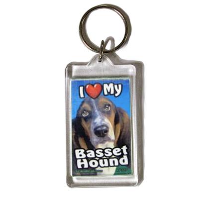 Plastic Keyring Basset Hound