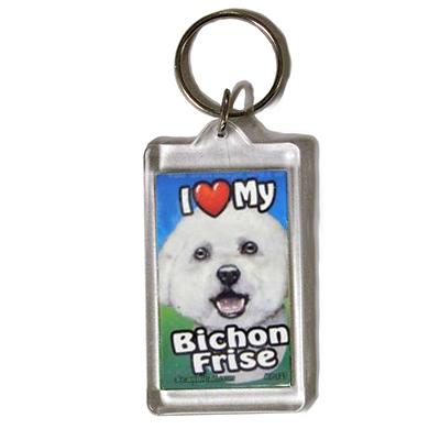 Plastic Keyring Bichon Frise