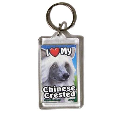 Plastic Keyring Chinese Crested Click for larger image