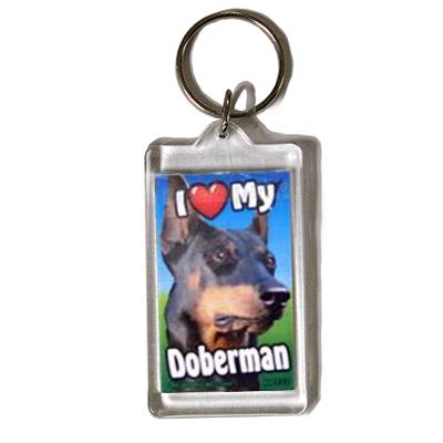 Plastic Keyring Doberman Click for larger image