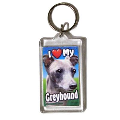 Plastic Keyring Greyhound