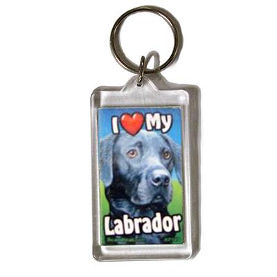 Plastic Keyring Black Labrador