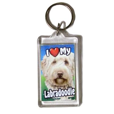 Plastic Keyring Labradoodle