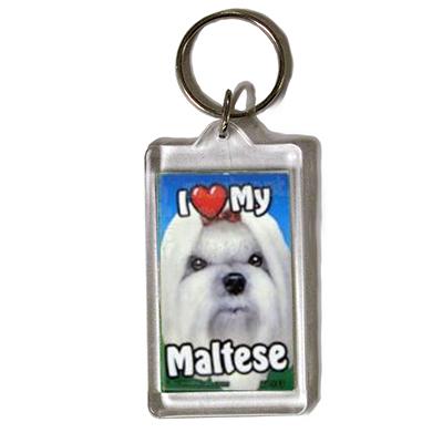 Plastic Keyring Maltese