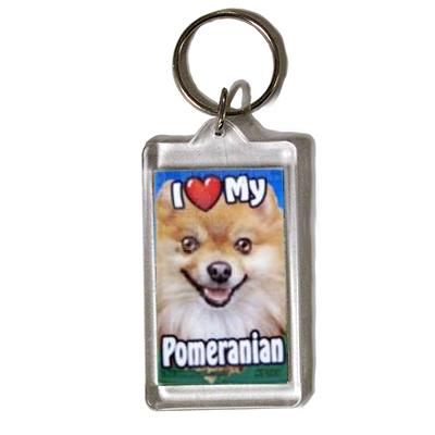 Plastic Keyring Pomeranian