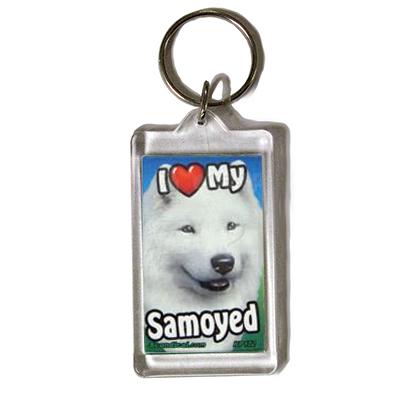 Plastic Keyring Samoyed