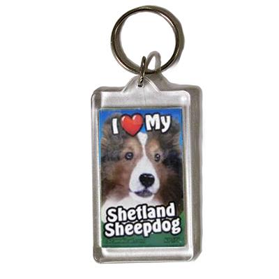 Plastic Keyring Shetland Sheepdog